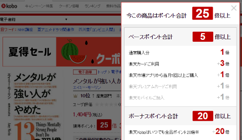 楽天SPU(スーパーポイントアッププログラム)によるポイント上乗せ