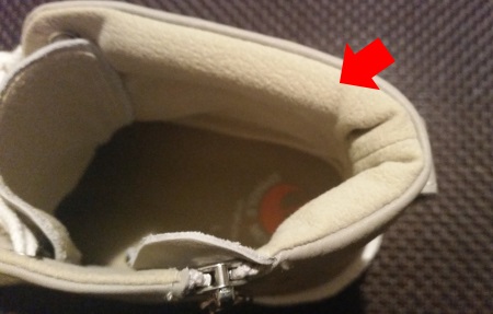 履き口のパッド